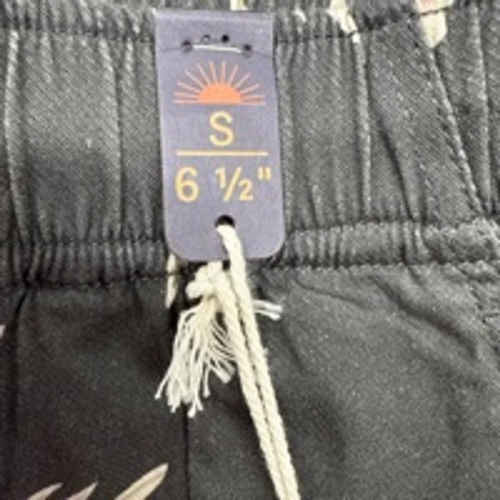 Faherty Mens Small Essentials Drawstring Charcoal Gray Linen Blend Shorts